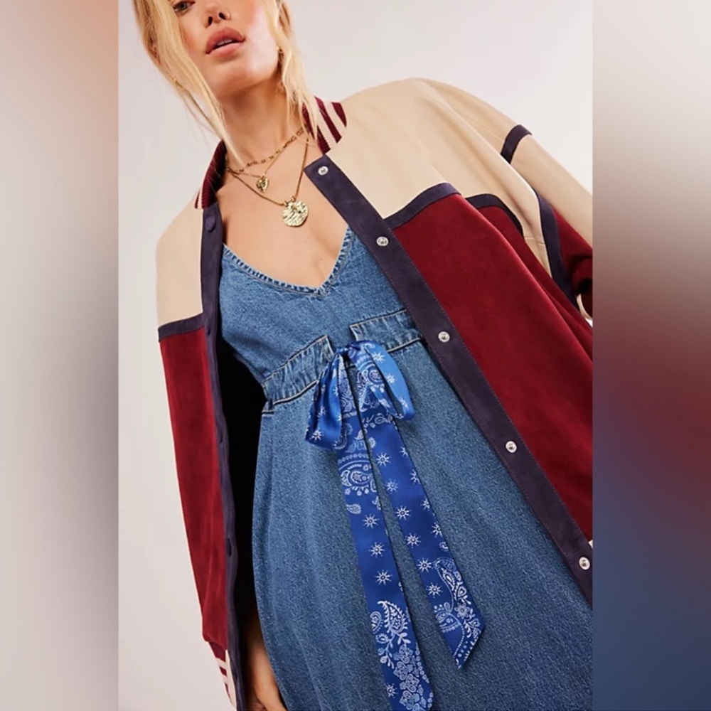 New Free People Roucha Maxi Denim Dress - Picture 2 of 11